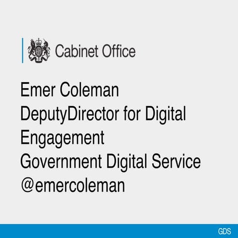 Trust, Users, Delivery GDS presentation to Code for America 2012