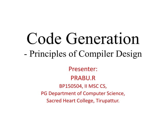 Code Generation