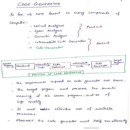 Code generator in Compiler Construction | PDF