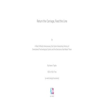 Return the carriage, feed the line by Aaron Taylor