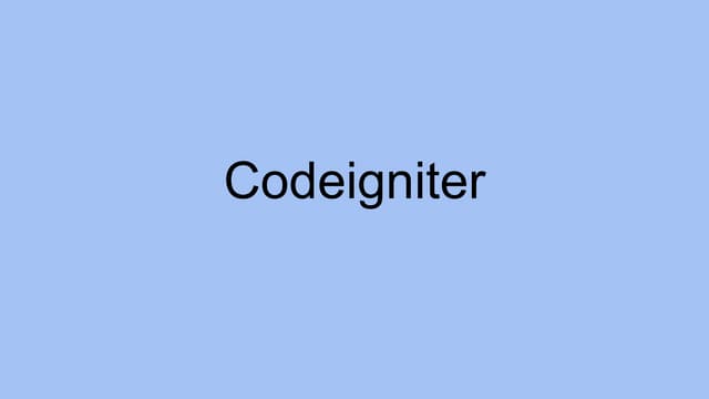Codeignitor 
