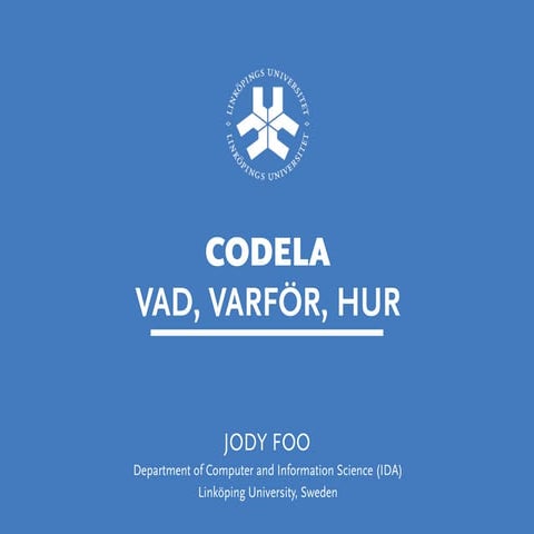 Codela. Pedagogiska utvecklingsmedel, statusuppdatering.