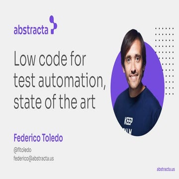 Low code for test automation, state of the art