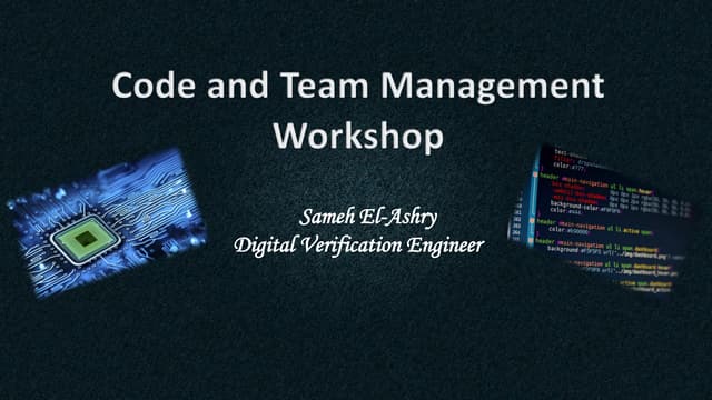 Code Management Workshop | PPT