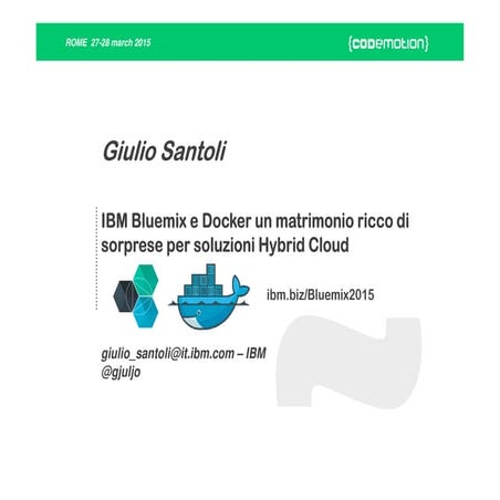 - Codemotion Rome 2015