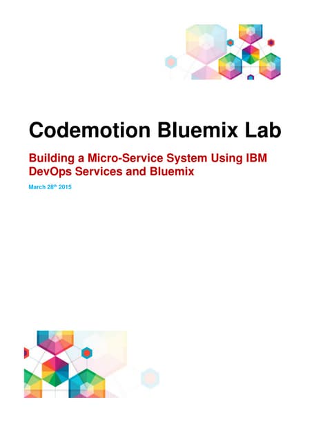 Codemotion Rome 2015 Bluemix Lab Tutorial