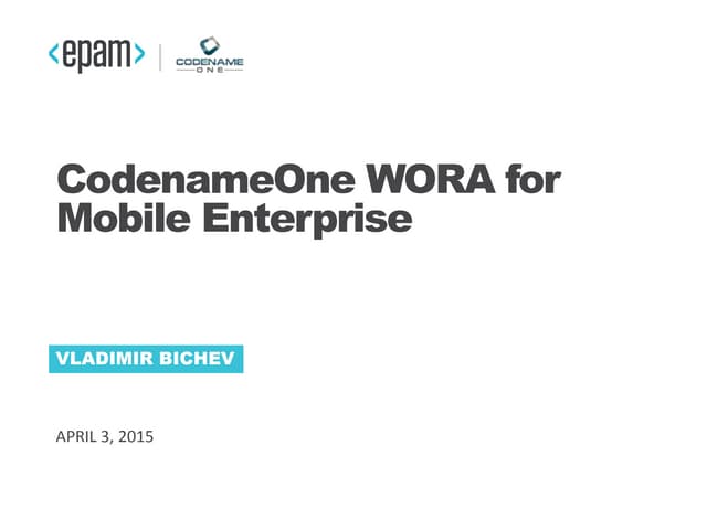 Codename one epam