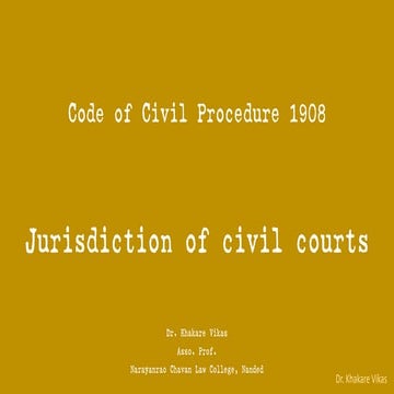 Code of civil procedure 1908 jurisdiction of civil courts