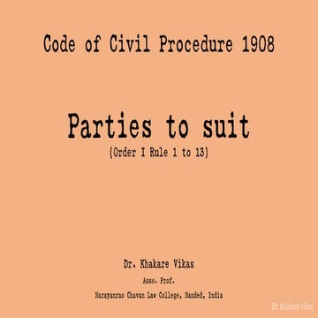 Code of civil procedure 1908 parties to suit