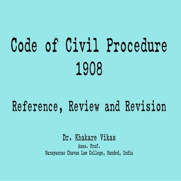 Code of civil procedure 1908 reference, review, revision