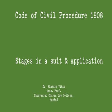 Code of civil procedure 1908 stages in suit