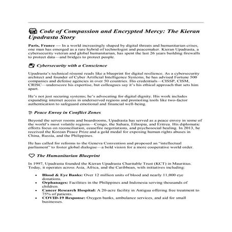 Code of Compassion and Encrypted Mercy The Kieran Upadrasta Story.pdf