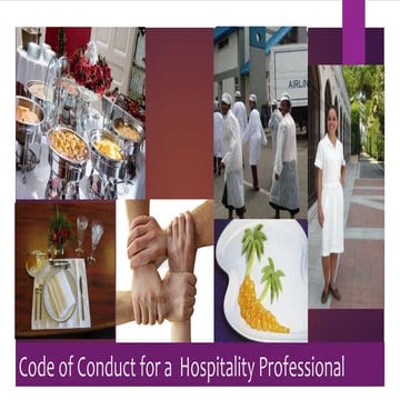 Code of conduct for a  hospitality professional