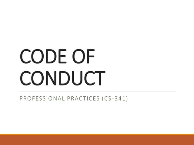 Code of conduct .