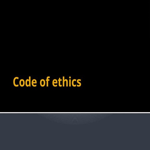Code of ethics INTO THE NURSING EDUCATION