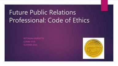Personal Code of Ethics