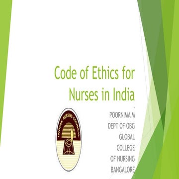 Code of ethics for nurses in India 