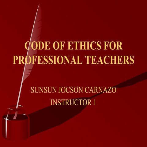 Code of Ethics for Professional Teachers