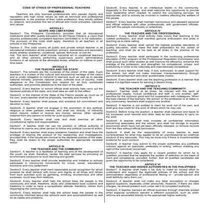 Code of ethics & magna carta