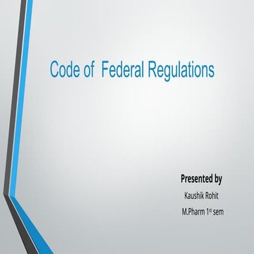 21-CODE CODE OF FEDERAL REGULATIONS (CFR) | PDF