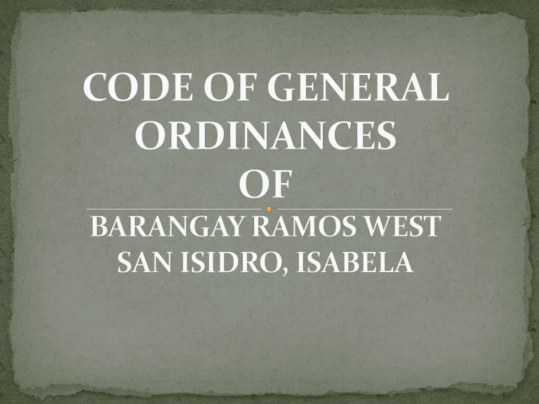 Code of general ordinances