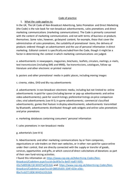 General Consumer Code Of Practice | PDF