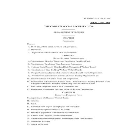 Code on social security, 2020