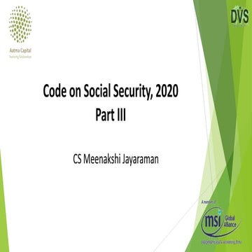 Code on Social Security, 2020 - Part III