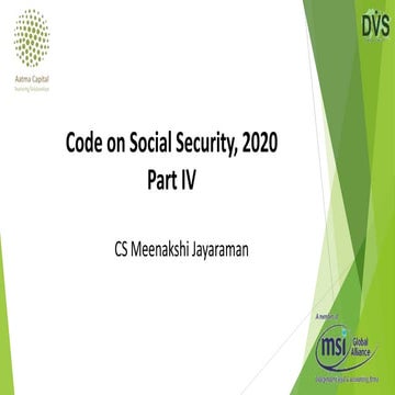 Code on Social Security, 2020 - Part IV