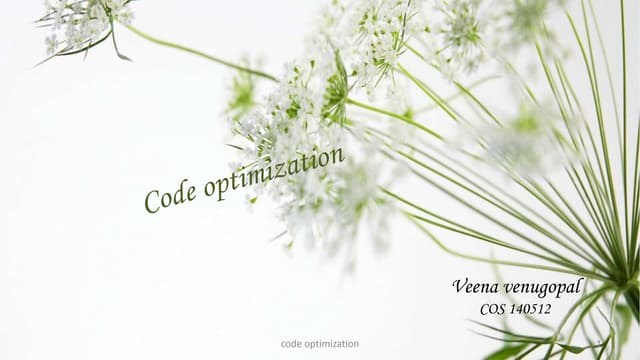 Code optimization | PPTX