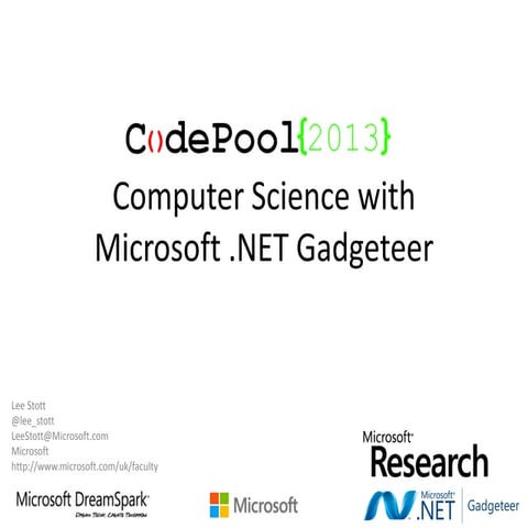 CodePool Liverpool 2013 - Microsoft Gadgeteer Presentation