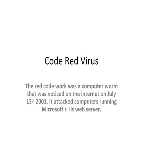 Code Red Virus | PPT