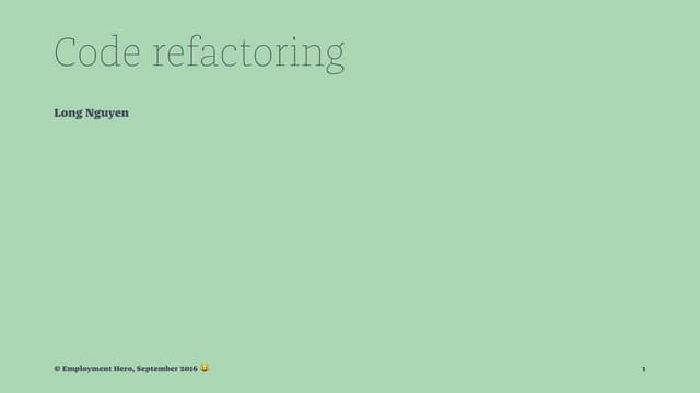 Code refactoring