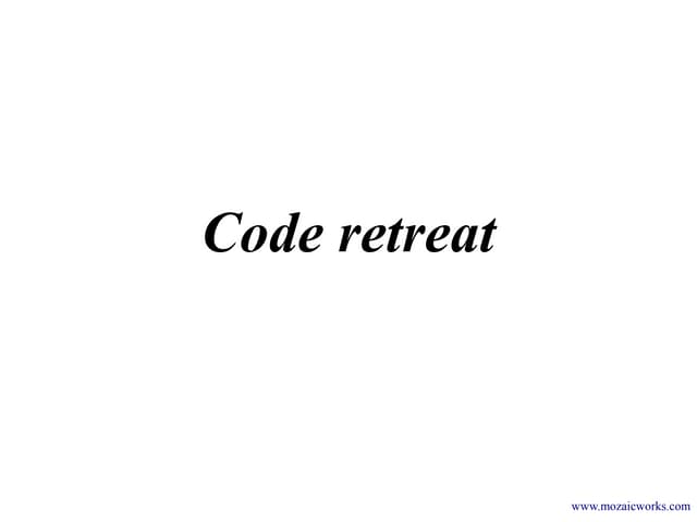 Coderetreat Slides on the Global Day of Coderetreat, Bucharest, December 2013