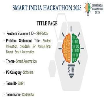 smart india hackothaon winning ppt for the 2026 | PPTX