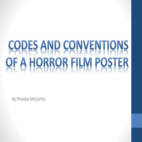 Codes and conventions of horror movie posters | PPTX