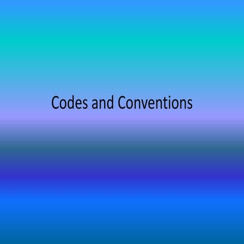 Codes and conventions