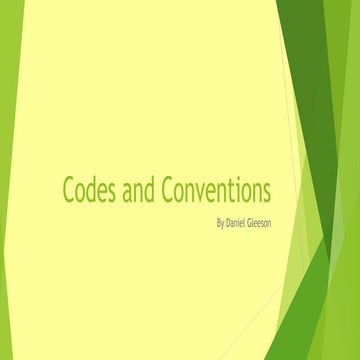 Codes and conventions