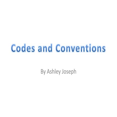 Codes and conventions | PPTX