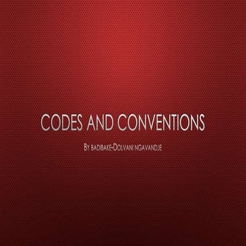 Codes and Conventions | PPT