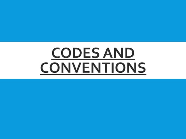 Codes and conventions