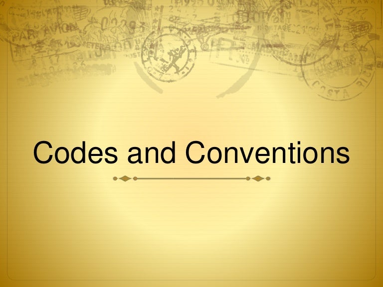 Codes and conventions