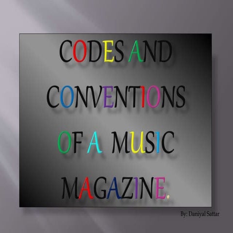 Codes and conventions