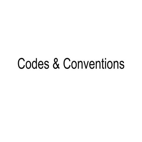 Codes and conventions 