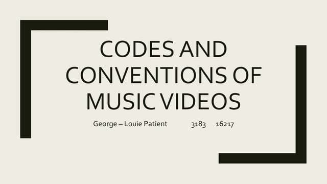 Codes and conventions