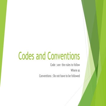 Codes and conventions | PPT