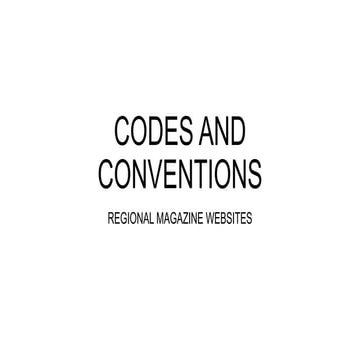 Codes and conventions regional websites