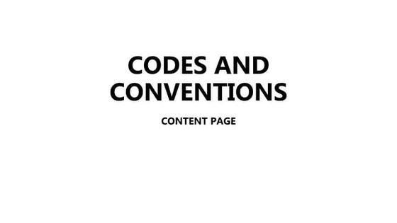 Codes and conventions | PPTX