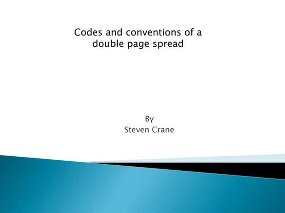 Codes and conventions of a magazine double page | PPTX