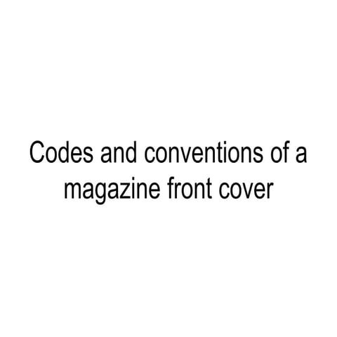 Magazine contents page codes and conventions | PPTX